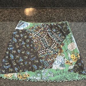 Urban Outfitters Floral Patchwork Skirt - Green and Black
